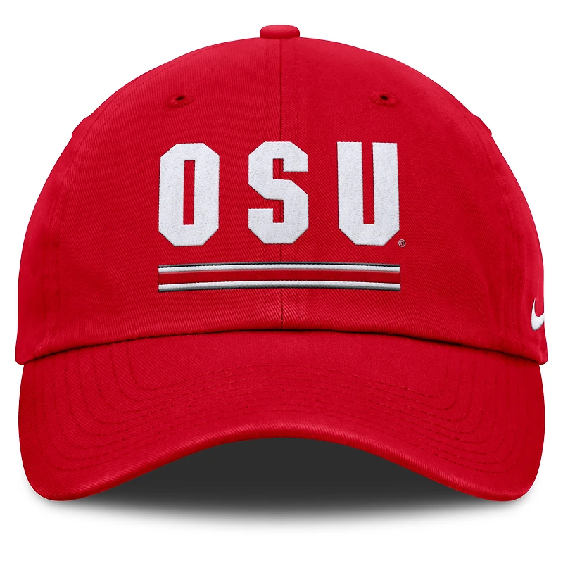 Casquette ajustable Nike Scarlet Ohio State Buckeyes Club Campus pour homme