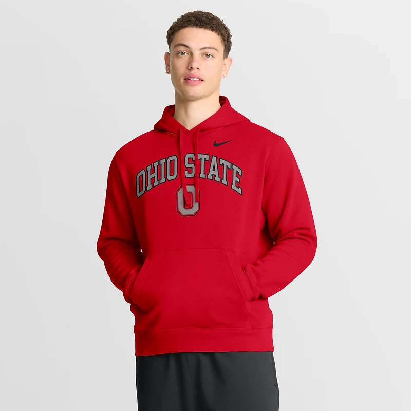 Sweat à capuche Nike Scarlet Ohio State Buckeyes Club Fleece Arch pour homme