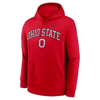 Sweat à capuche Nike Scarlet Ohio State Buckeyes Club Fleece Arch pour homme