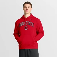 Men's Nike Scarlet Ohio State Buckeyes Club Fleece Arch Pullover Hoodie