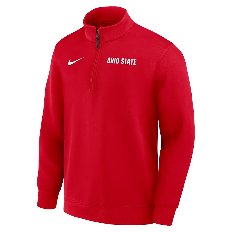Men's Nike Scarlet Ohio State Buckeyes Coaches Premium Dri-FIT Half-Zip Pullover