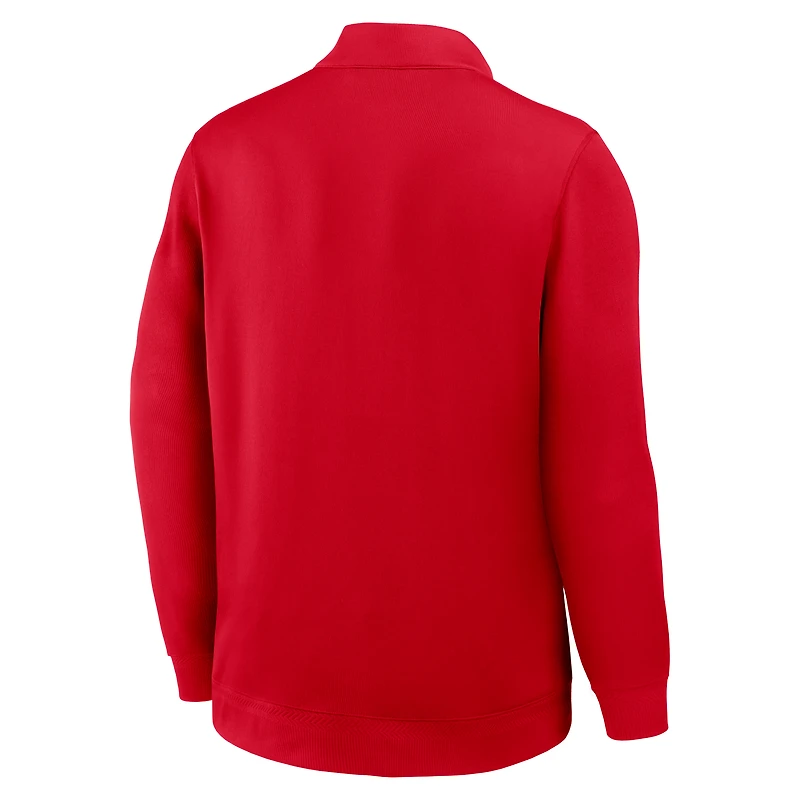 Pull-over Nike Scarlet Ohio State Buckeyes Coaches Premium Dri-FIT à demi-zip pour homme