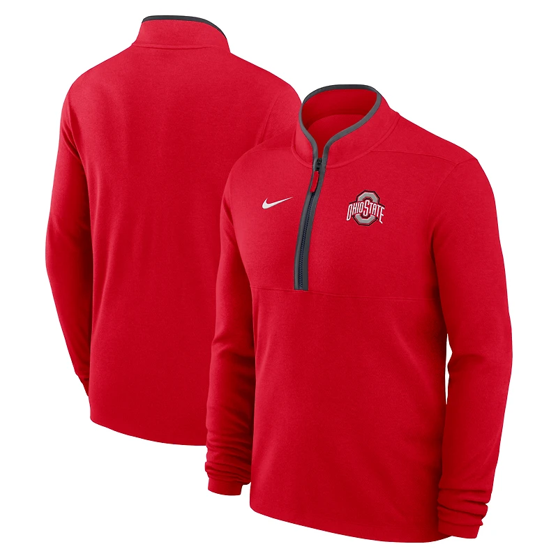Men's Nike Scarlet Ohio State Buckeyes Lightweight Victory Dri-FIT Half-Zip Pullover
