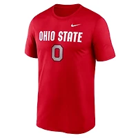T-shirt Nike Scarlet Ohio State Buckeyes Lockup Legend Performance pour homme