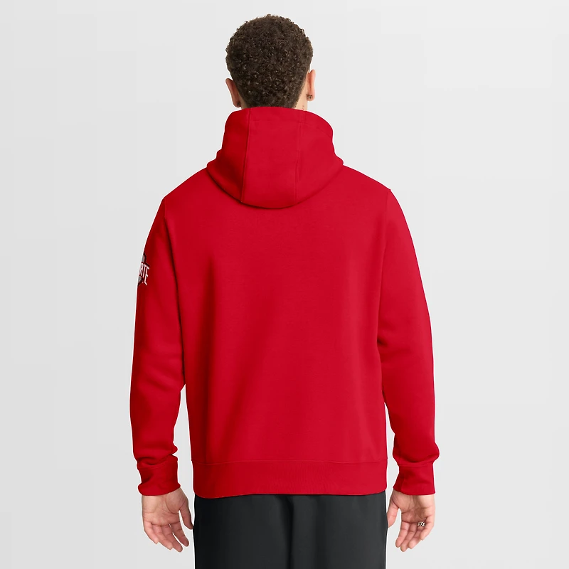 Men's Nike Scarlet Ohio State Buckeyes Nickname Club Fleece Pullover Hoodie