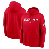 Sweat à capuche en polaire Nike Scarlet Ohio State Buckeyes Nickname Club pour homme