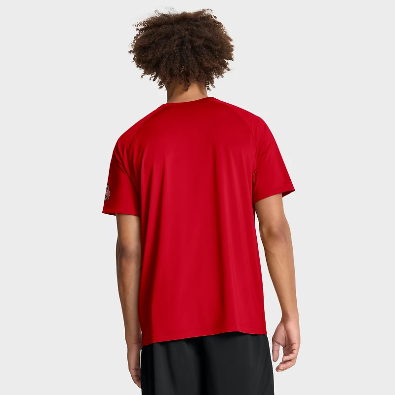 T-shirt Nike Scarlet Ohio State Buckeyes Premium Performance Ready Raglan Dri-FIT pour homme