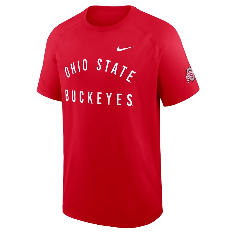 Men's Nike Scarlet Ohio State Buckeyes Premium Performance Ready Raglan Dri-FIT T-Shirt