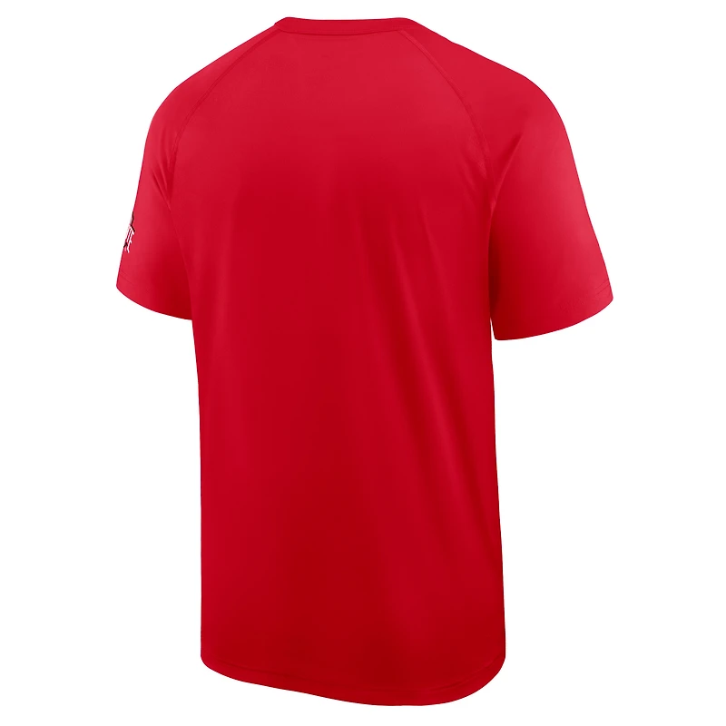 T-shirt Nike Scarlet Ohio State Buckeyes Premium Performance Ready Raglan Dri-FIT pour homme