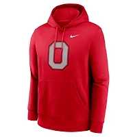 Men's Nike Scarlet Ohio State Buckeyes Primetime Alternate Logo Club Fleece Pullover Hoodie