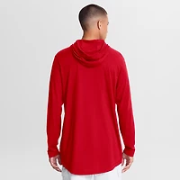 Men's Nike Scarlet Ohio State Buckeyes Primetime Arch Tri-Blend Dri-FIT Long Sleeve Hooded T-Shirt