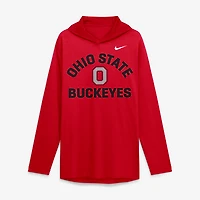 Men's Nike Scarlet Ohio State Buckeyes Primetime Arch Tri-Blend Dri-FIT Long Sleeve Hooded T-Shirt