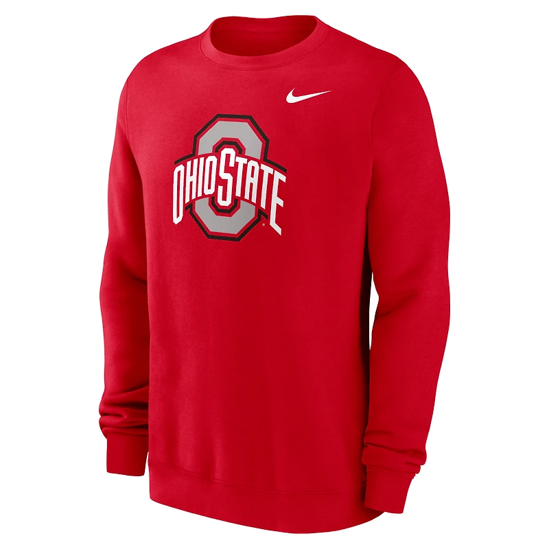Men's Nike Scarlet Ohio State Buckeyes Primetime Fleece Pullover Sweatshirt