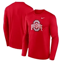 T-shirt à manches longues Nike Scarlet Ohio State Buckeyes Primetime Primary Legend pour homme