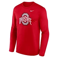 Men's Nike Scarlet Ohio State Buckeyes Primetime Primary Legend Long Sleeve T-Shirt