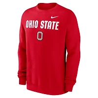 Men's Nike Scarlet Ohio State Buckeyes Primetime Primary Stack Pullover Sweatshirt