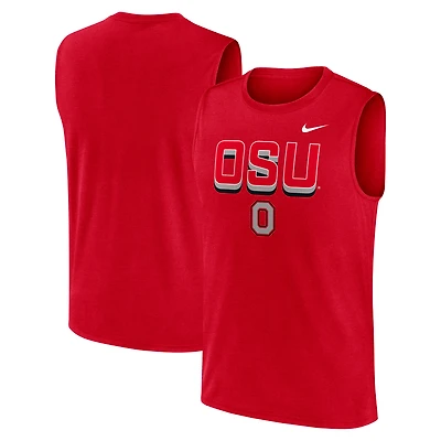 Débardeur Nike Scarlet Ohio State Buckeyes Primetime Tricode Legend Dri-FIT pour homme
