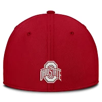 Casquette Nike Scarlet Ohio State Buckeyes Rise On-Field SwooshFlex Dri-FIT Flex pour homme