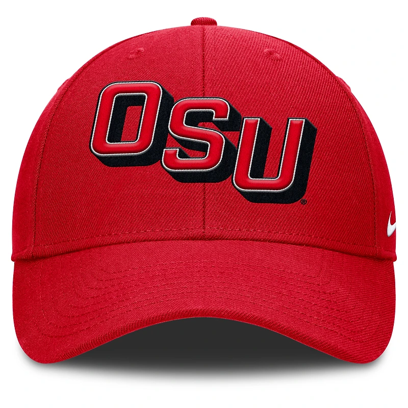 Men's Nike Scarlet Ohio State Buckeyes Slanted Primetime Rise Performance Adjustable Hat