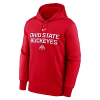Men's Nike Scarlet Ohio State Buckeyes Team Stacked Performance Pullover Hoodie