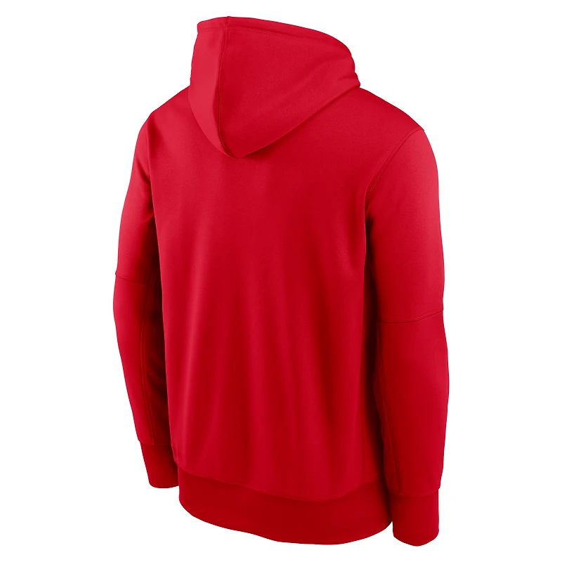 Men's Nike Scarlet Ohio State Buckeyes Team Stacked Performance Pullover Hoodie