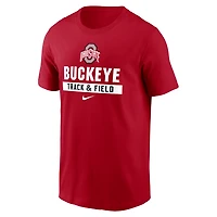 T-shirt d'athlétisme Nike Scarlet Ohio State Buckeyes pour homme