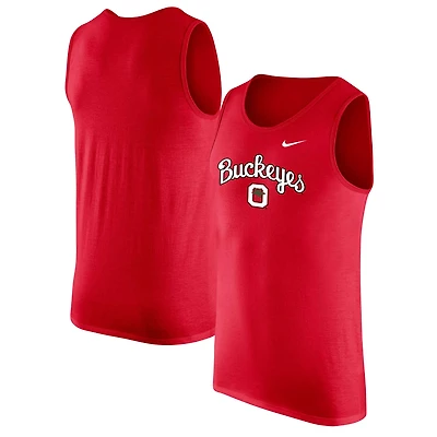 Débardeur Nike Scarlet Ohio State Buckeyes Vintage Logo Performance pour homme