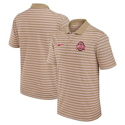 Men's Nike Tan Ohio State Buckeyes Athletic Prep Striped Performance Polo