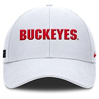 Men's Nike White Ohio State Buckeyes 2025 On-Field Rise Performance Adjustable Hat