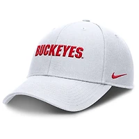Men's Nike White Ohio State Buckeyes 2025 On-Field Rise Performance Adjustable Hat