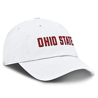 Casquette ajustable Nike blanche Ohio State Buckeyes Core Club Mascot Wordmark pour homme
