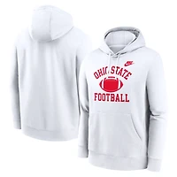 Men's Nike White Ohio State Buckeyes Legacy Football Icon Club Fleece Pullover Hoodie