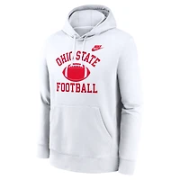 Men's Nike White Ohio State Buckeyes Legacy Football Icon Club Fleece Pullover Hoodie