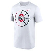 Men's Nike White Ohio State Buckeyes Legend Basketball Icon Dri-Fit T-Shirt