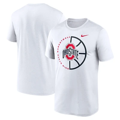 Men's Nike White Ohio State Buckeyes Legend Basketball Icon Dri-Fit T-Shirt