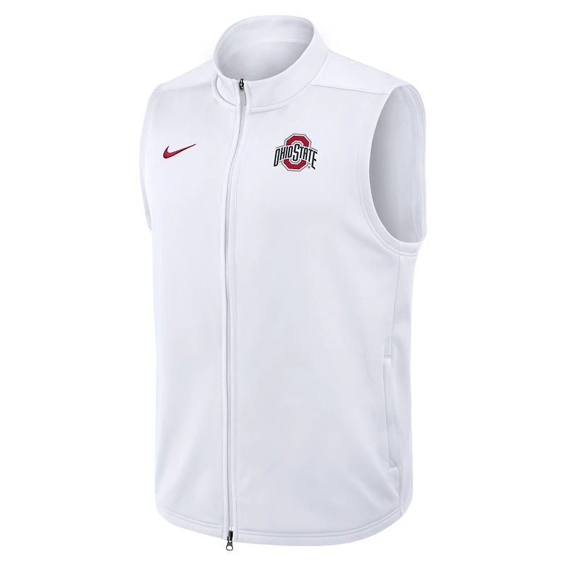 Men's Nike White Ohio State Buckeyes Primetime Victory Therma-FIT Full-Zip Vest
