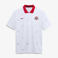 Men's Nike White Ohio State Buckeyes Vapor Pattern Dri-FIT Polo