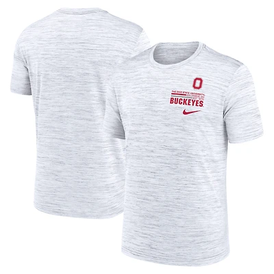 Men's Nike White Ohio State Buckeyes Velocity Stacked Dri-FIT T-Shirt