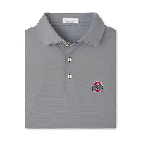 Polo Peter Millar pour homme, noir, à rayures jubilé, Ohio State Buckeyes.