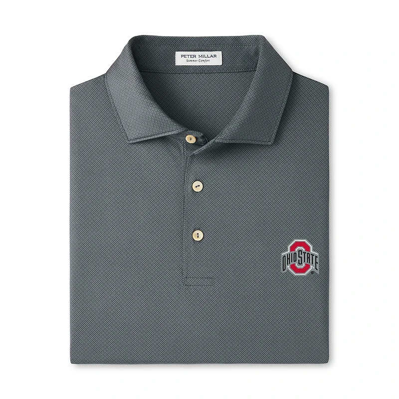 Polo de performance Peter Millar Scarlet Ohio State Buckeyes Hugo pour homme