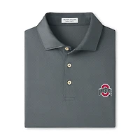 Polo de performance Peter Millar Scarlet Ohio State Buckeyes Hugo pour homme