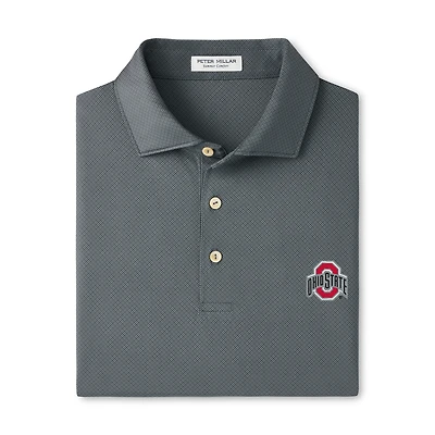 Men's Peter Millar Scarlet Ohio State Buckeyes Hugo Performance Jersey Polo