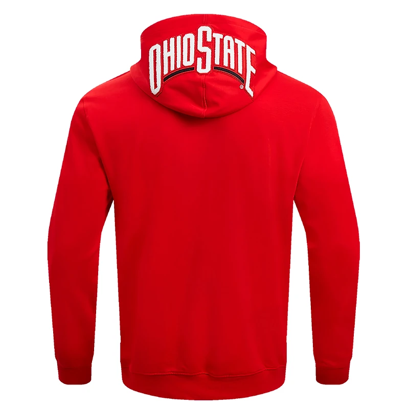 Men's Pro Standard Scarlet Ohio State Buckeyes Classic Fleece Pullover Hoodie