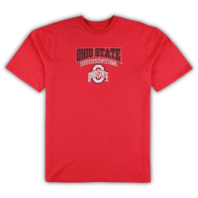 Men's Profile Scarlet/Black Ohio State Buckeyes Big & Tall 2-Pack T-Shirt Flannel Pants Set