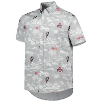 Men's Reyn Spooner Gray Ohio State Buckeyes Classic Button-Down Shirt