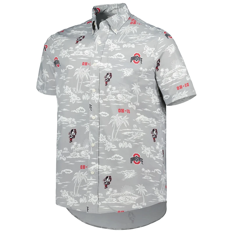Men's Reyn Spooner Gray Ohio State Buckeyes Classic Button-Down Shirt