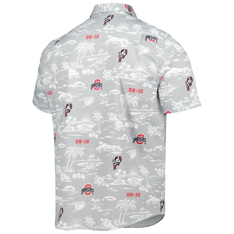 Men's Reyn Spooner Gray Ohio State Buckeyes Classic Button-Down Shirt