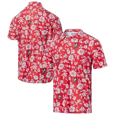Men's Reyn Spooner  Scarlet Ohio State Buckeyes Pua Performance Polo