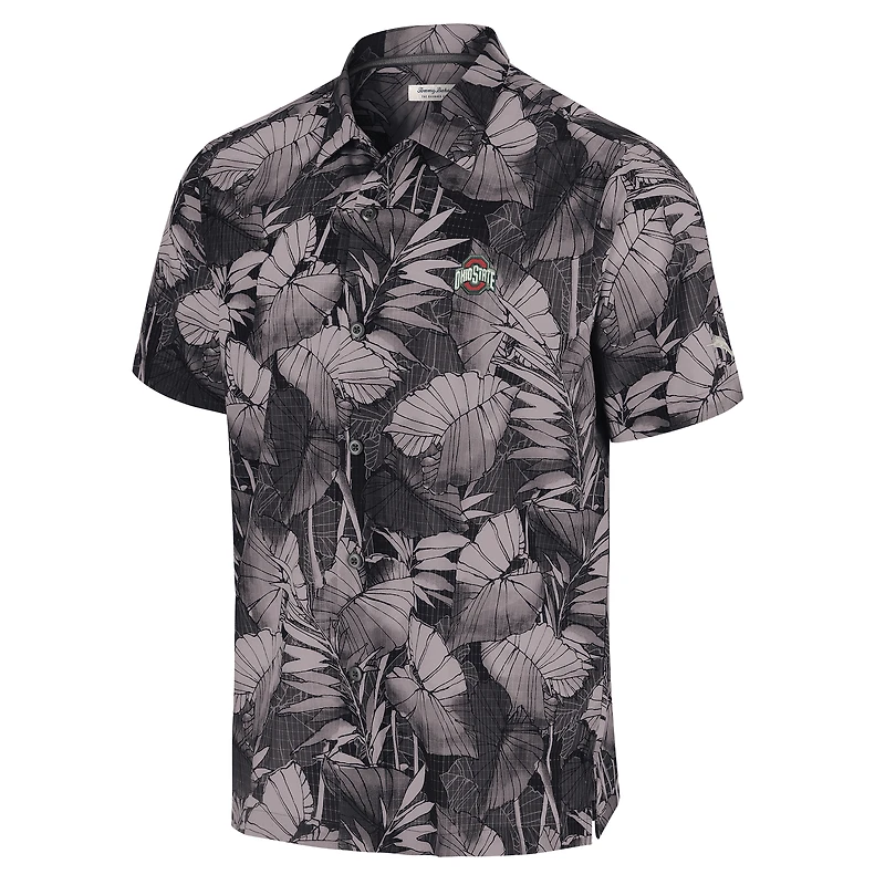 Men's Tommy Bahama Black Ohio State Buckeyes Big & Tall Coast Nuevo Fronds IslandZone Button-Up Shirt