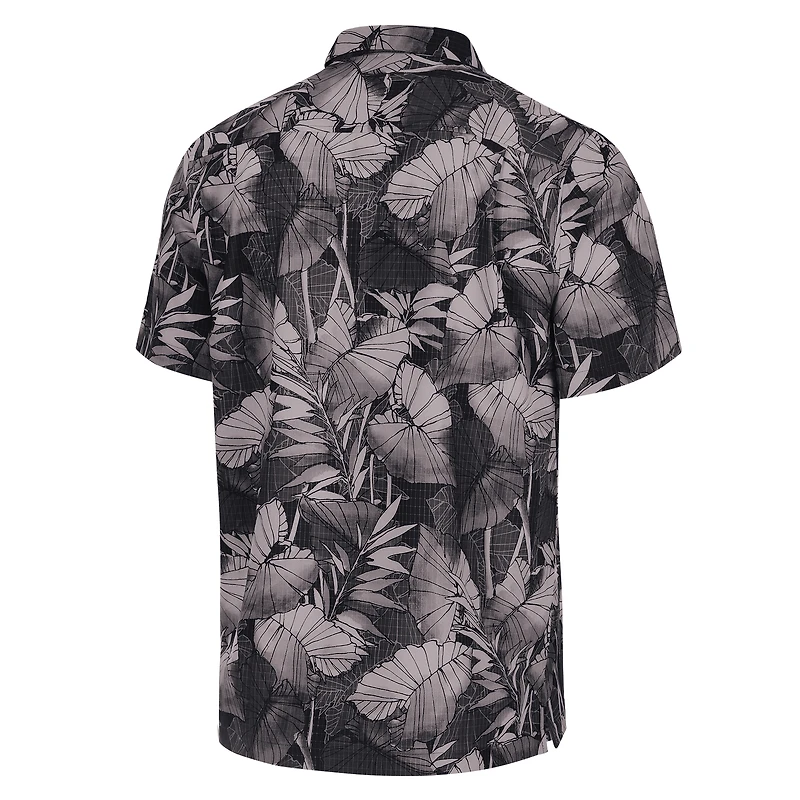 Men's Tommy Bahama Black Ohio State Buckeyes Big & Tall Coast Nuevo Fronds IslandZone Button-Up Shirt
